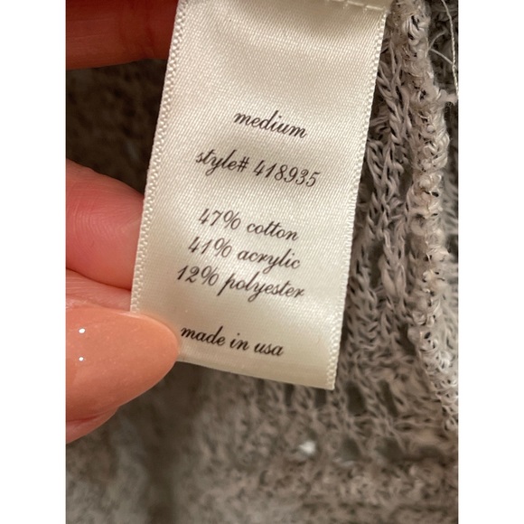 New Miami Gray and White Marbled Open Knit Sweater Tunic - Picture 5 of 11